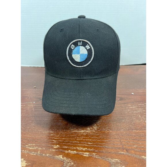 Vintage BMW Logo Black Baseball Strapback Hat X3 - Picture 1 of 4